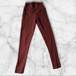 Prana XS Maroon Ribbed Leggings